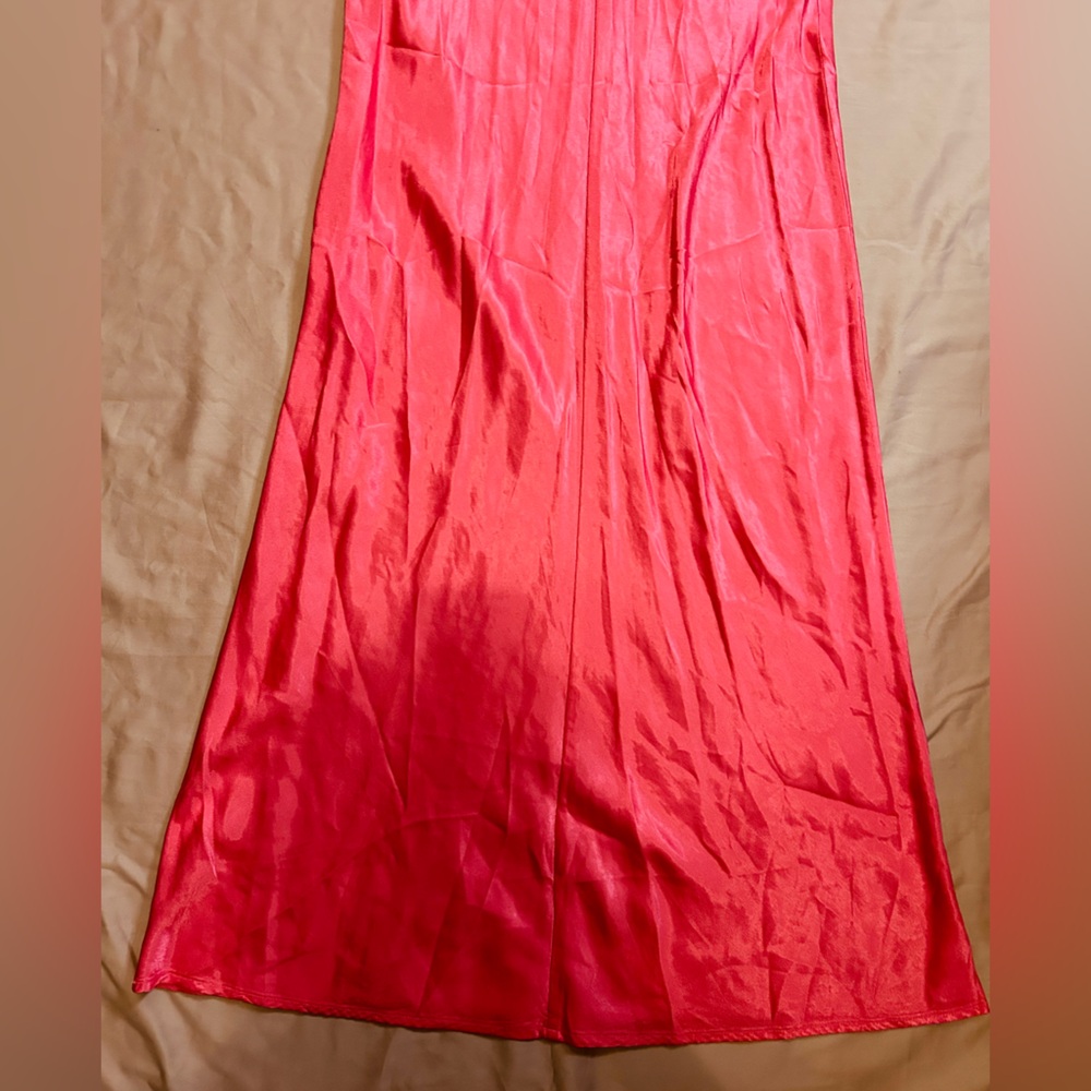 Nation LTD tank midi satin dress in pink color Size Medium - Picture 13 of 16